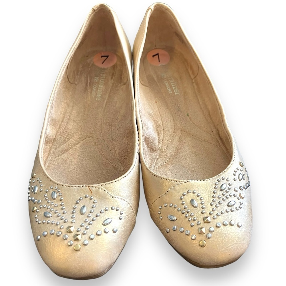 Naturalizer N5 Comfort Shoes Ballet Flats Cream Decorated Toe Sparkling 7 - Picture 10 of 10